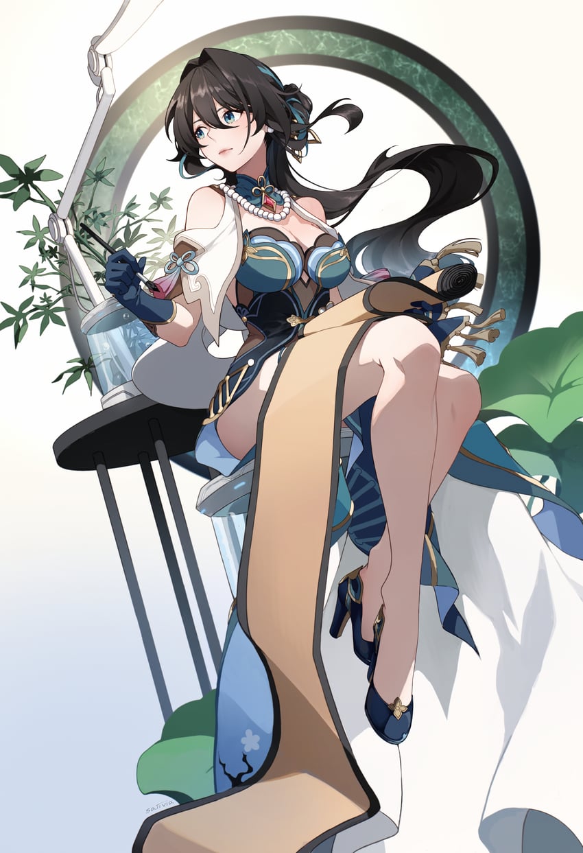 ruan mei (honkai and 1 more) drawn by saiivia