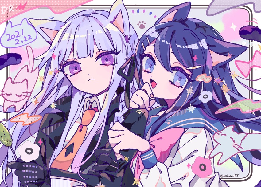 kirigiri kyoko and maizono sayaka (danganronpa and 1 more) drawn by osshouri55