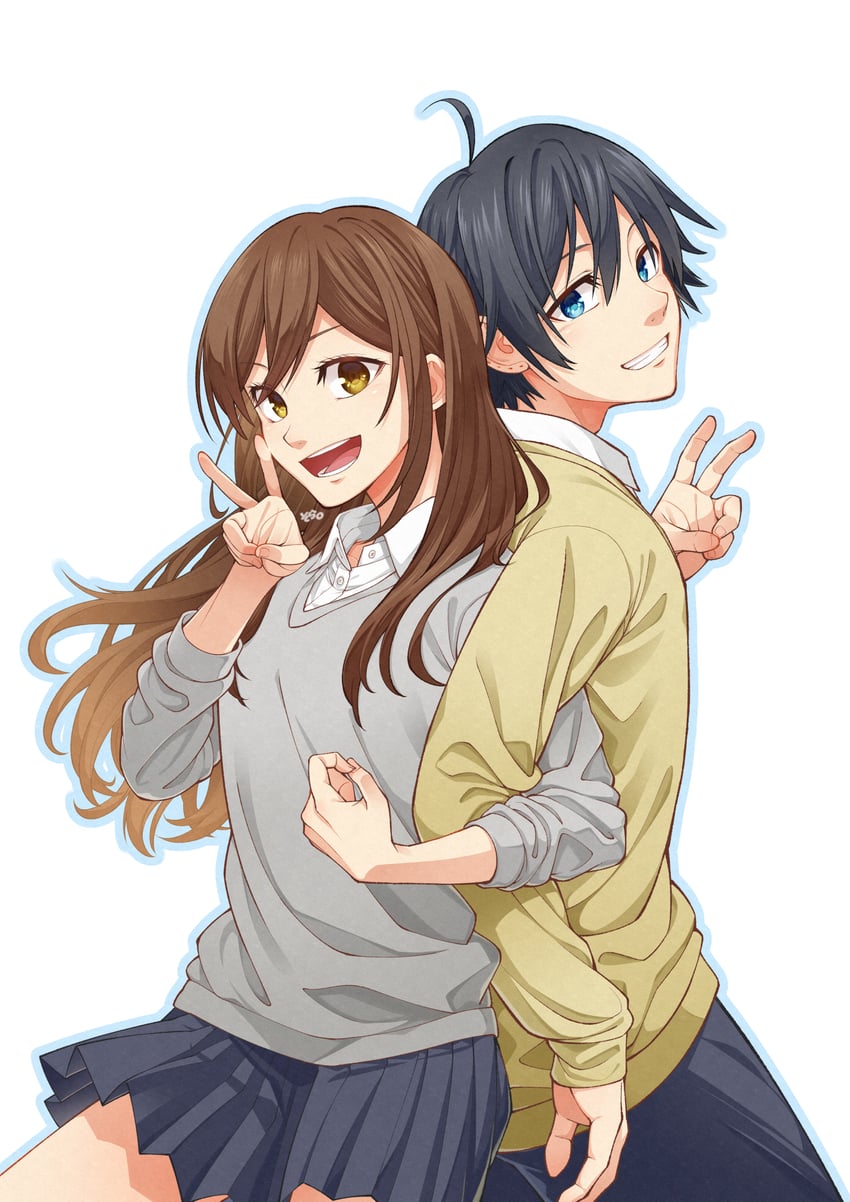 miyamura izumi and hori kyouko (hori-san to miyamura-kun) drawn by 04sora40