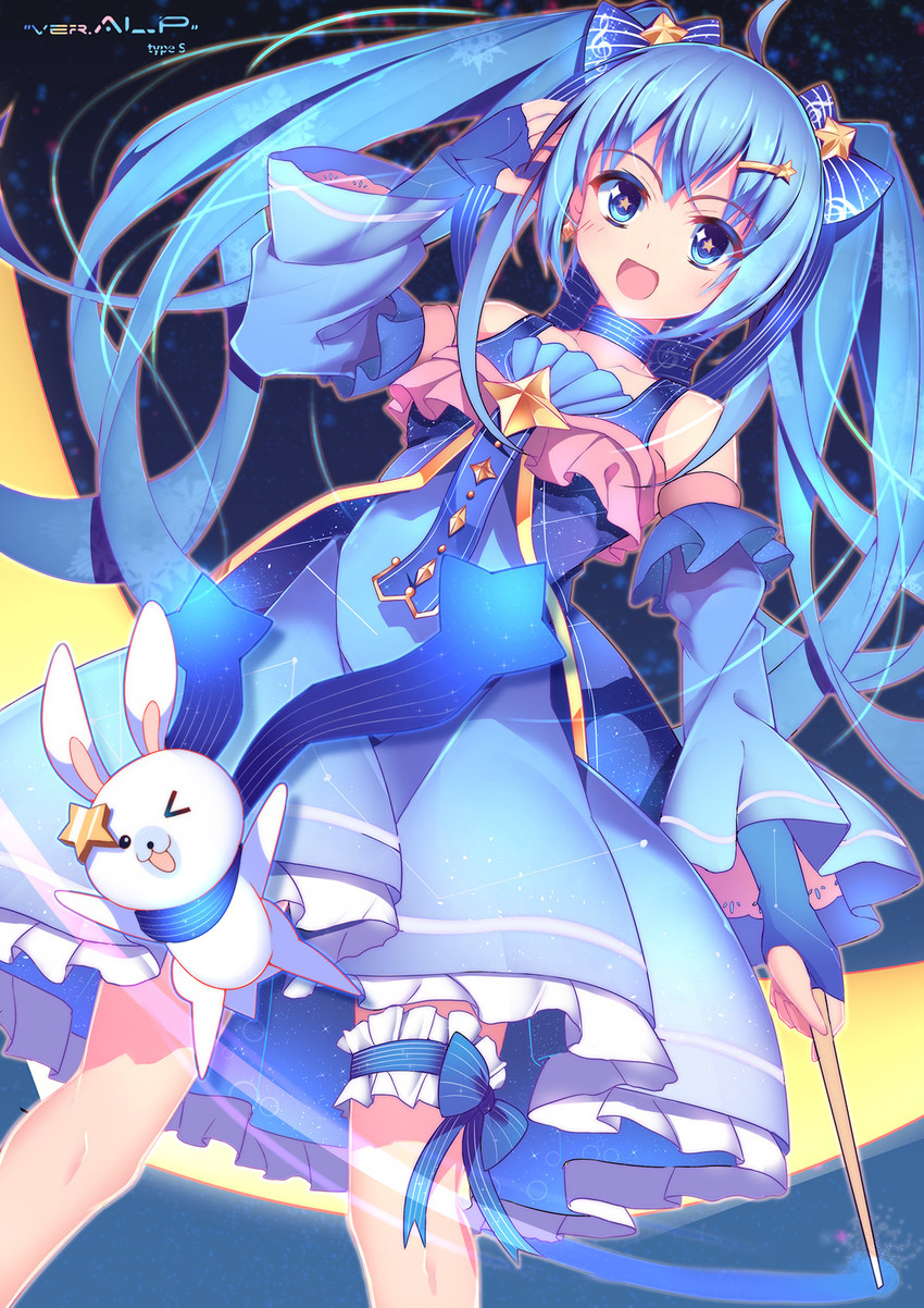 hatsune miku, yuki miku, and rabbit yukine (vocaloid and 1 more) drawn by aluppia