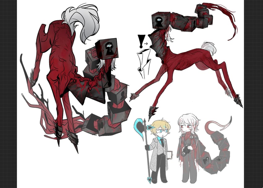 faust, sinclair, and schadenfreude (project moon and 2 more) drawn by ohzv
