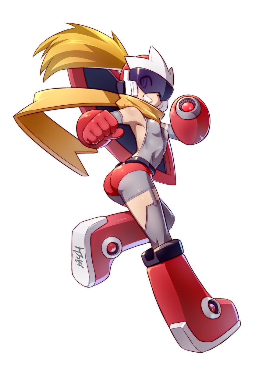 roll and proto man (mega man and 1 more) drawn by bingshan