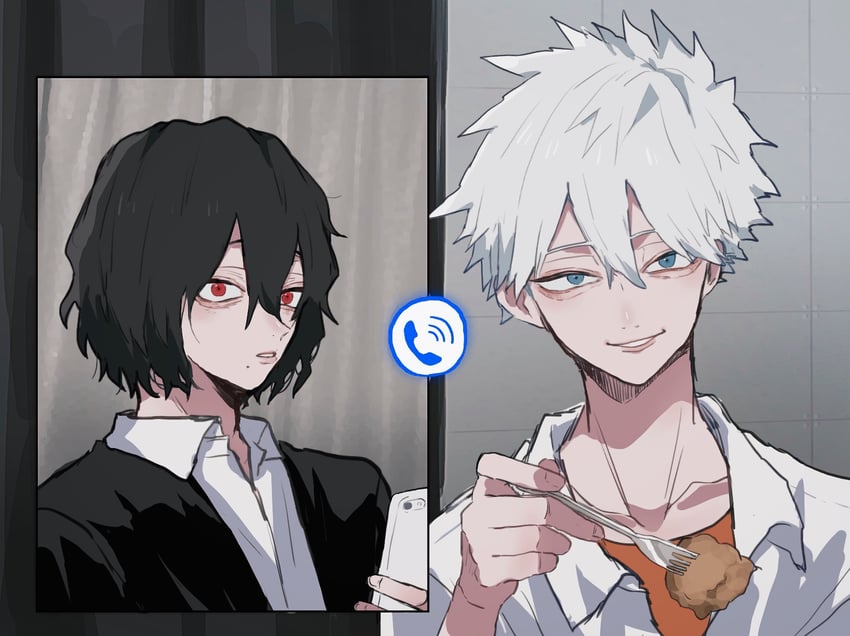shigaraki tomura and todoroki touya (boku no hero academia) drawn by ametaro_(ixxxzu)