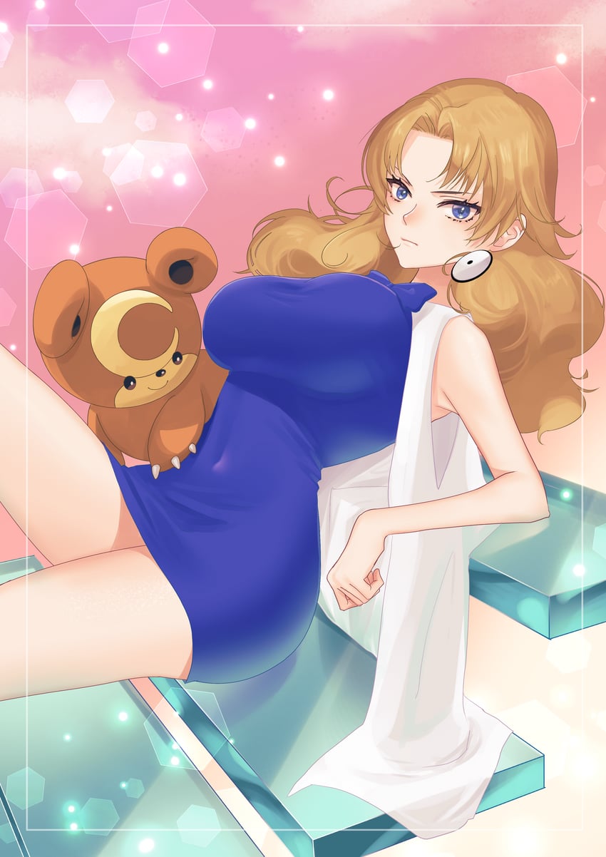 teddiursa and molly hale (pokemon and 1 more) drawn by vuipui