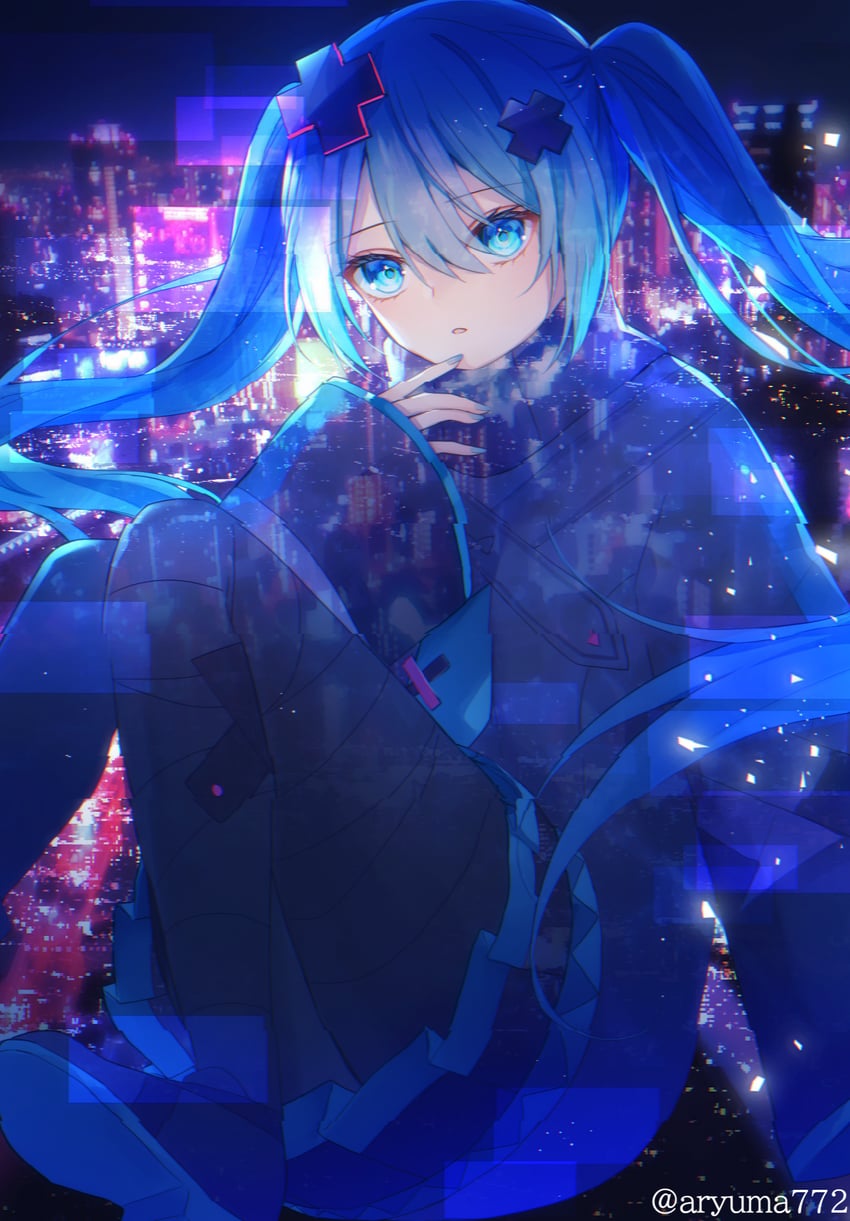 hatsune miku and batsu miku (vocaloid and 2 more) drawn by aryuma772