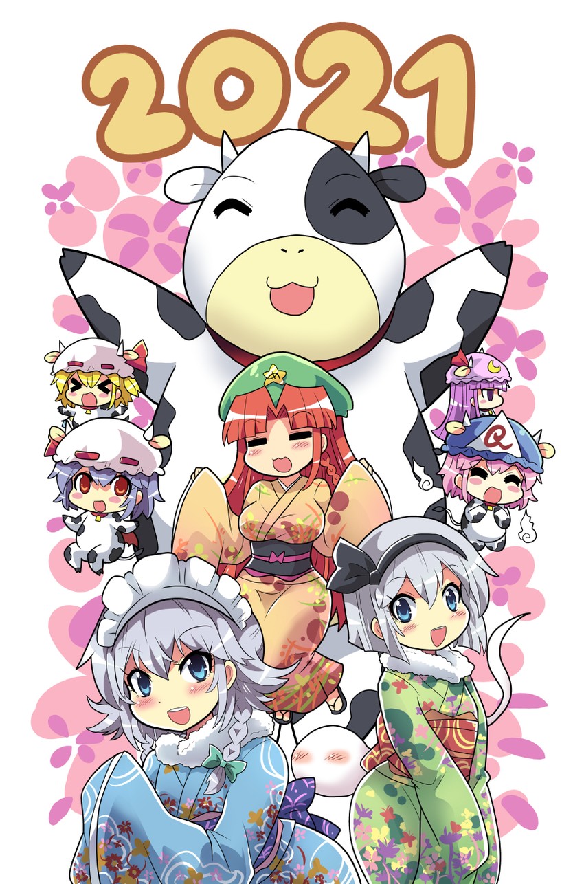 remilia scarlet, flandre scarlet, izayoi sakuya, konpaku youmu, patchouli knowledge, and 3 more (touhou) drawn by colonel_aki