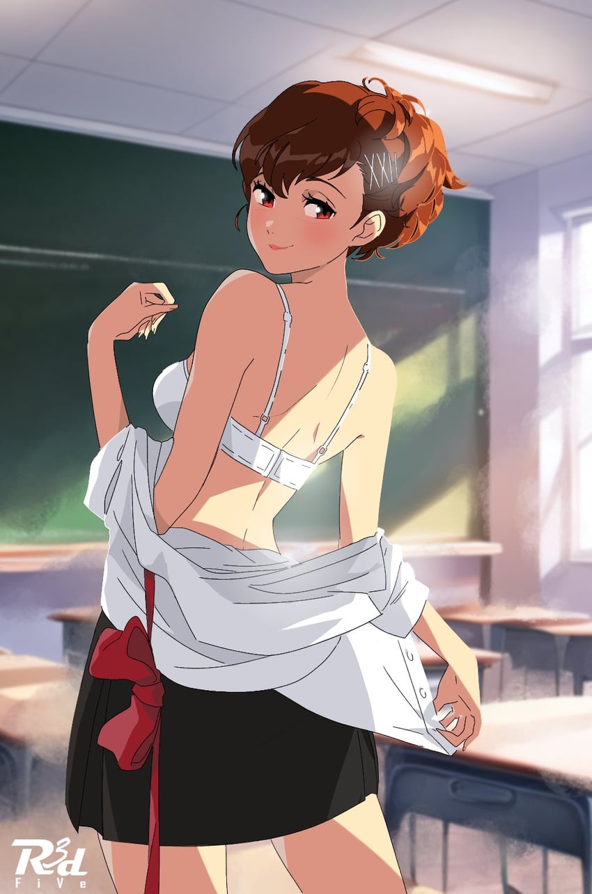 shiomi kotone (persona and 2 more) drawn by r3dfive