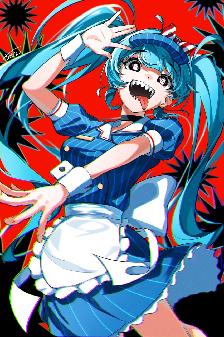 hatsune miku (vocaloid and 1 more) drawn by t3ku