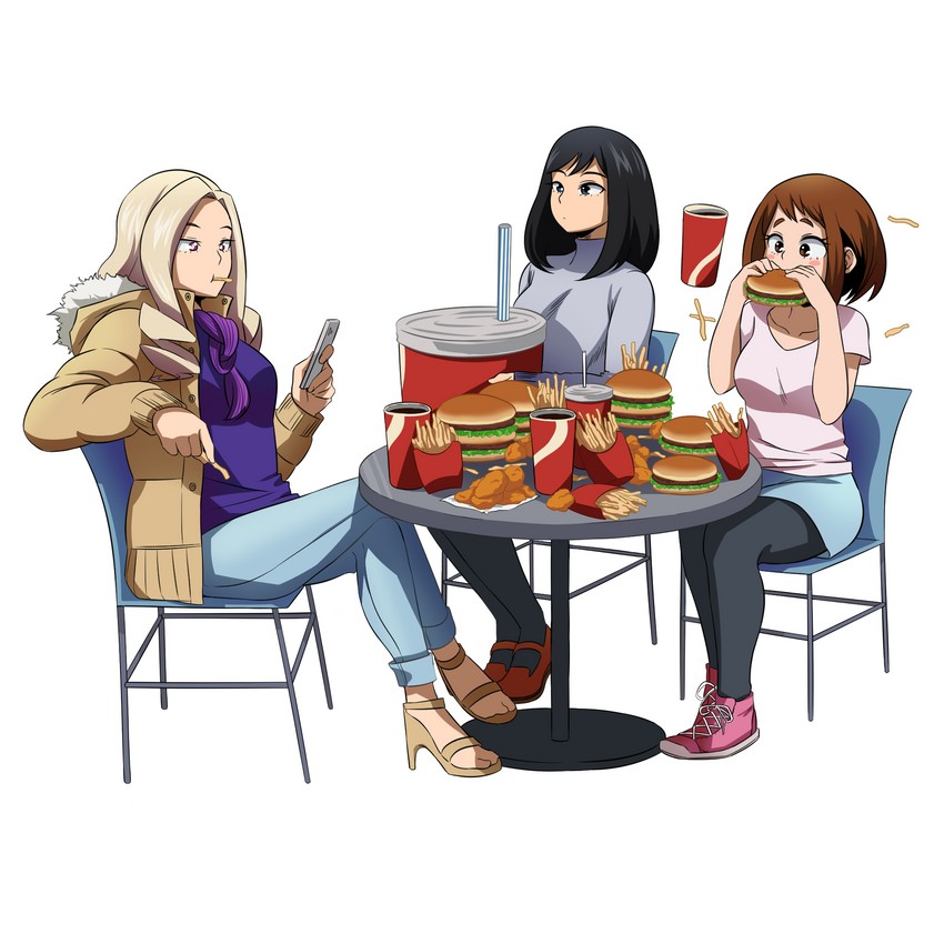 uraraka ochaco, mount lady, and kodai yui (boku no hero academia) drawn by felipe_godoy