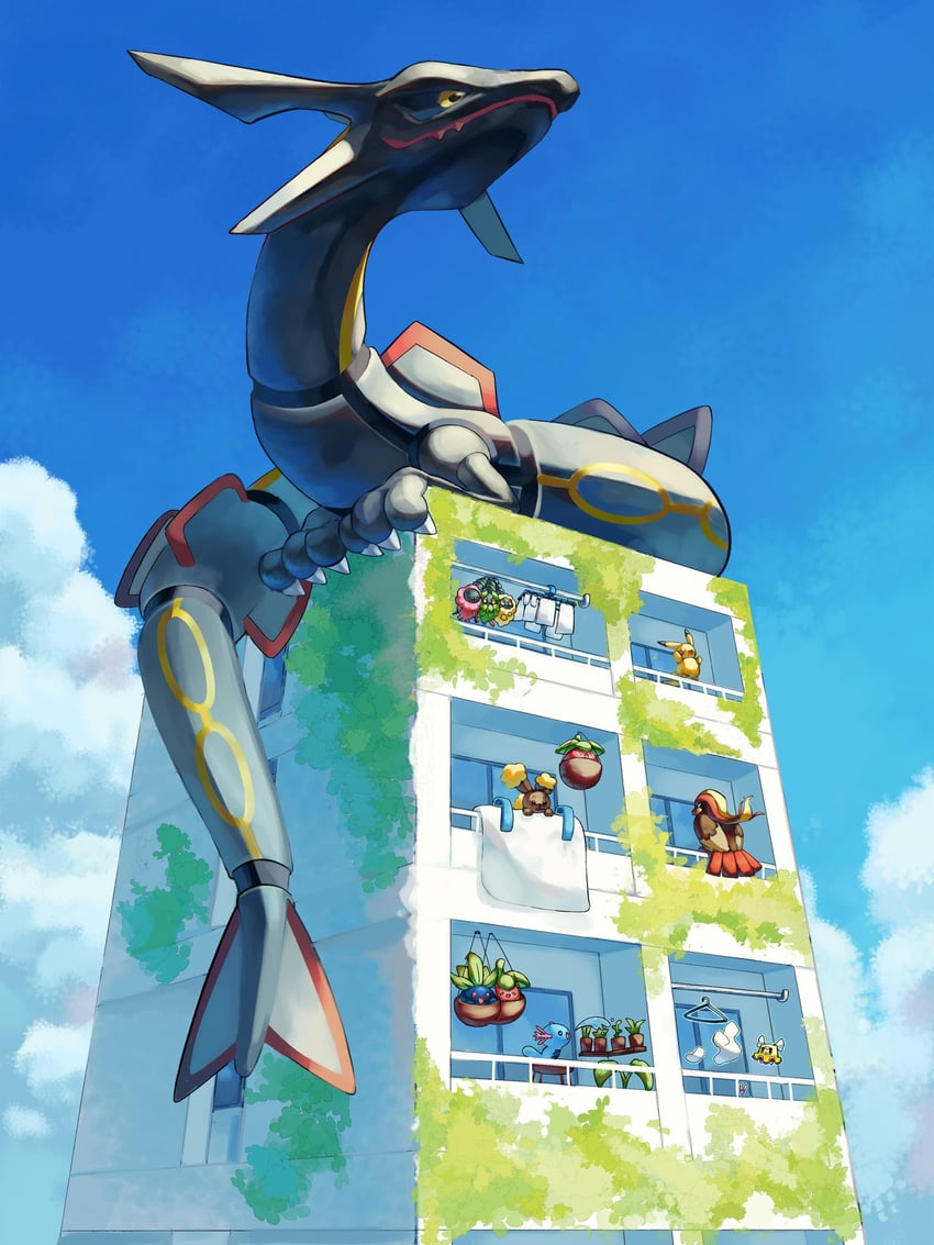pikachu, wooper, oddish, rayquaza, buneary, and 4 more (pokemon) drawn by p9kfxaofqi54546