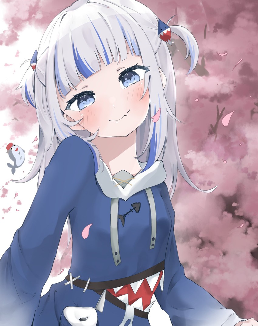 gawr gura and bloop (hololive and 1 more) drawn by uica