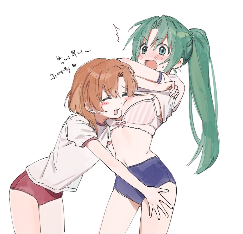 ryuuguu rena and sonozaki mion (higurashi no naku koro ni) drawn by nonanonnon6u6