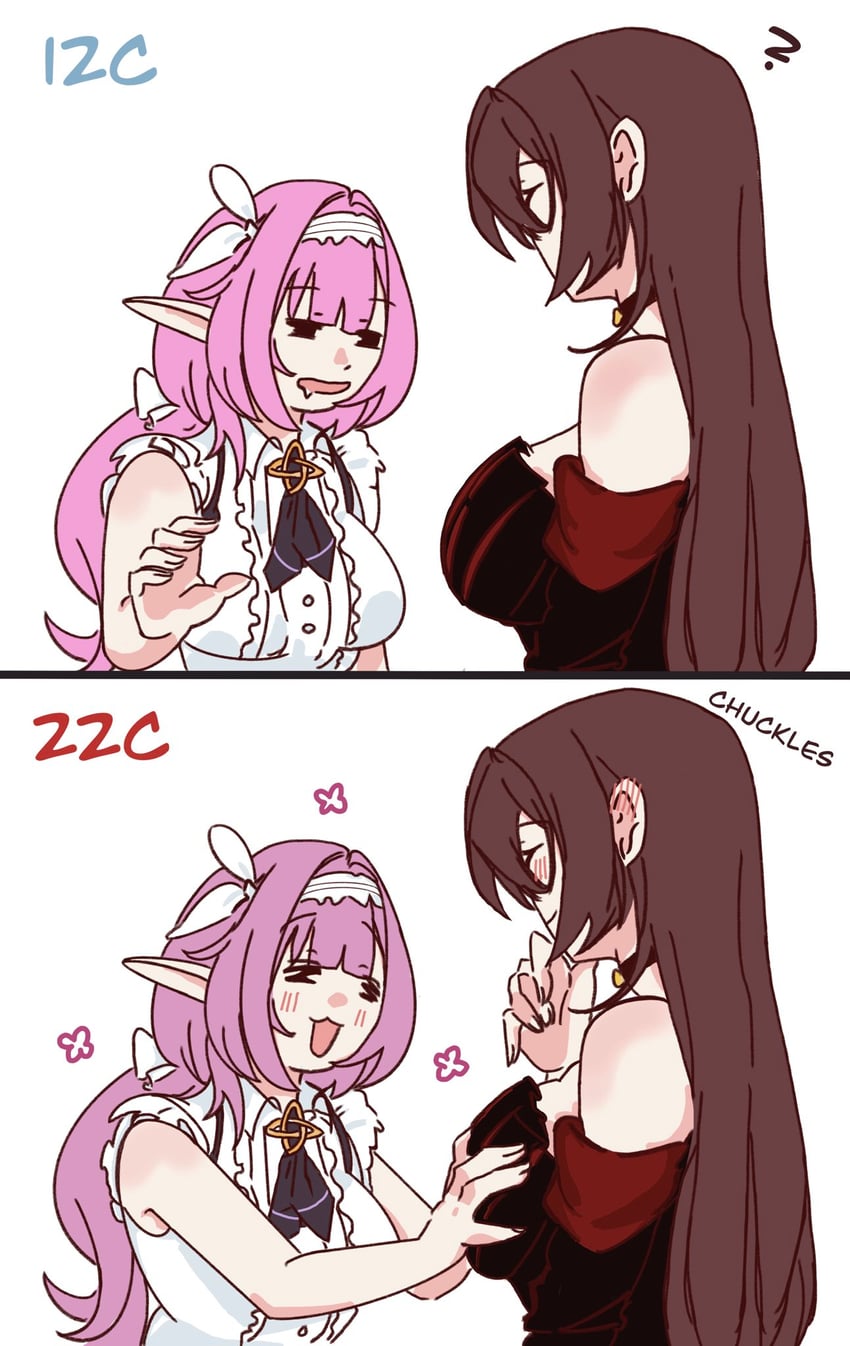 elysia and eden (honkai and 1 more) drawn by faisie