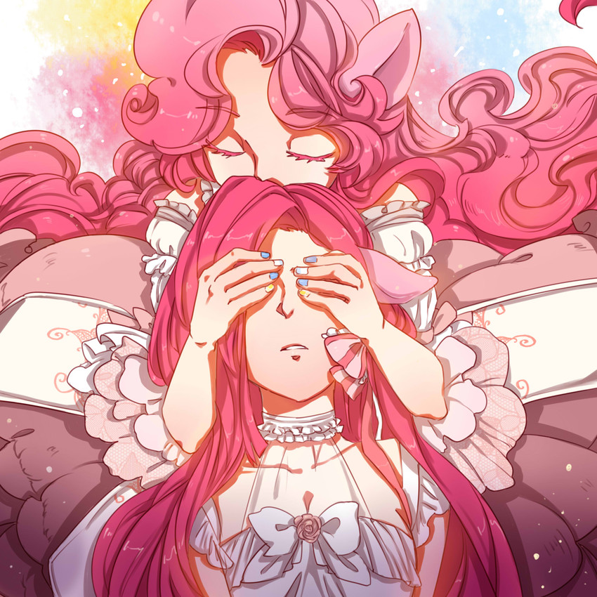 pinkie pie and pinkamena diane pie (my little pony and 1 more) drawn by kumo_ni_notte
