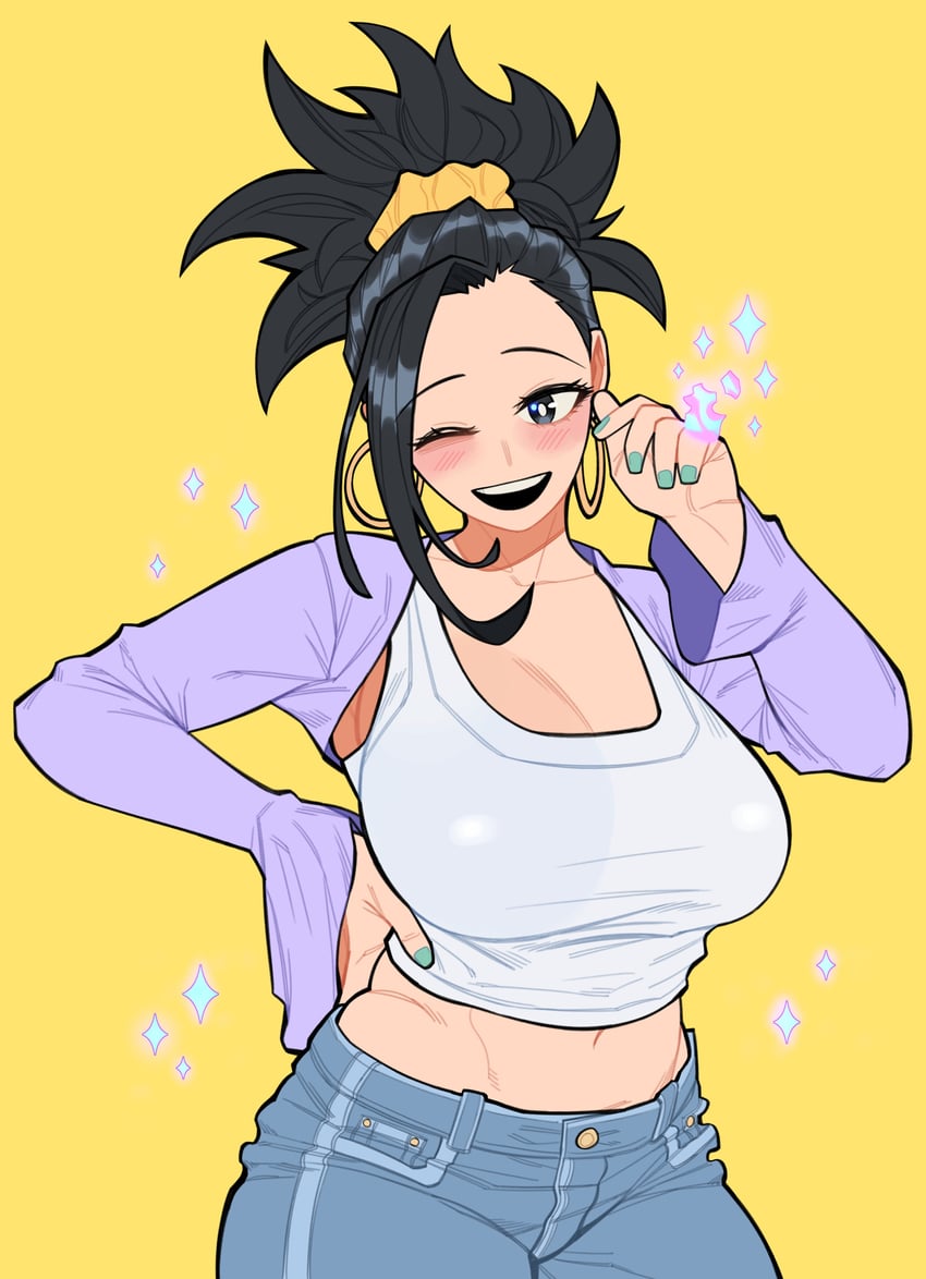 yaoyorozu momo (boku no hero academia) drawn by loopvoid