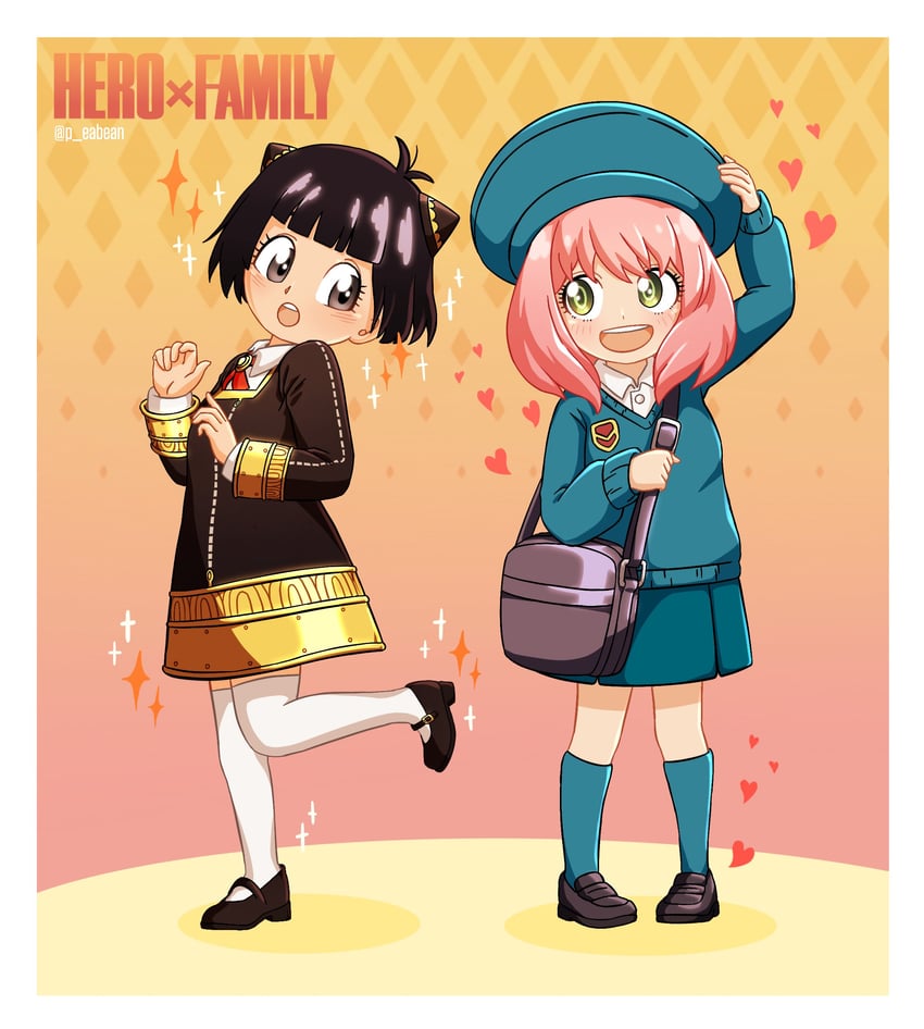 anya and pan (dragon ball and 3 more) drawn by pea-bean
