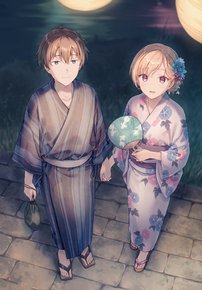 ayase saki and asamura yuuta (gimai seikatsu) drawn by hiten_(hitenkei)