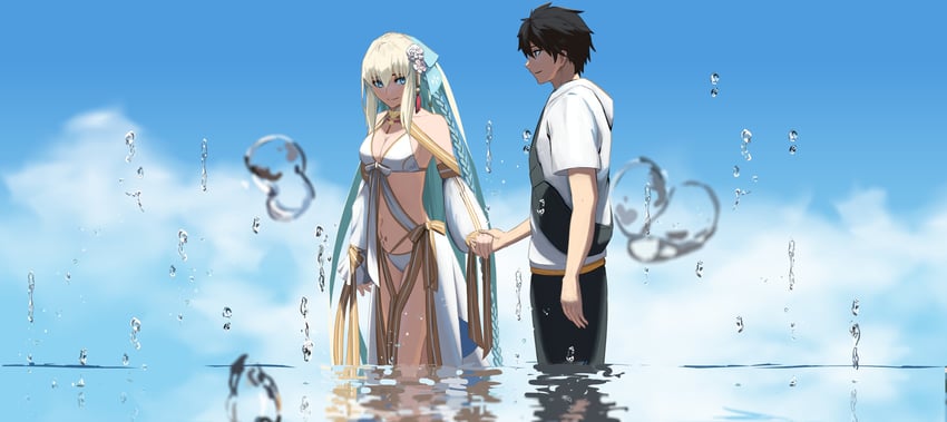 fujimaru ritsuka and morgan le fay (fate and 1 more) drawn by paperpillar