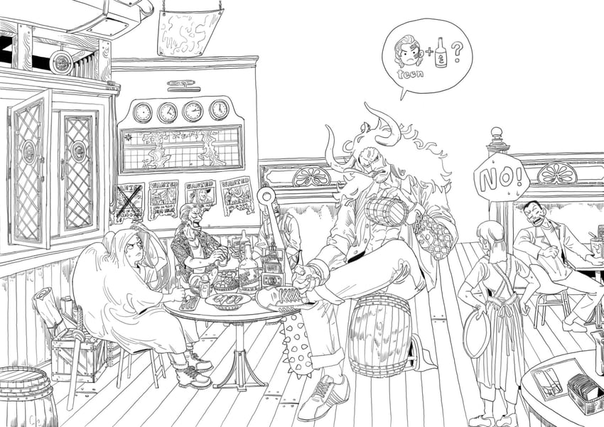 kaidou, edward newgate, king, charlotte linlin, and rocks d. xebec (one piece) drawn by solbangul00
