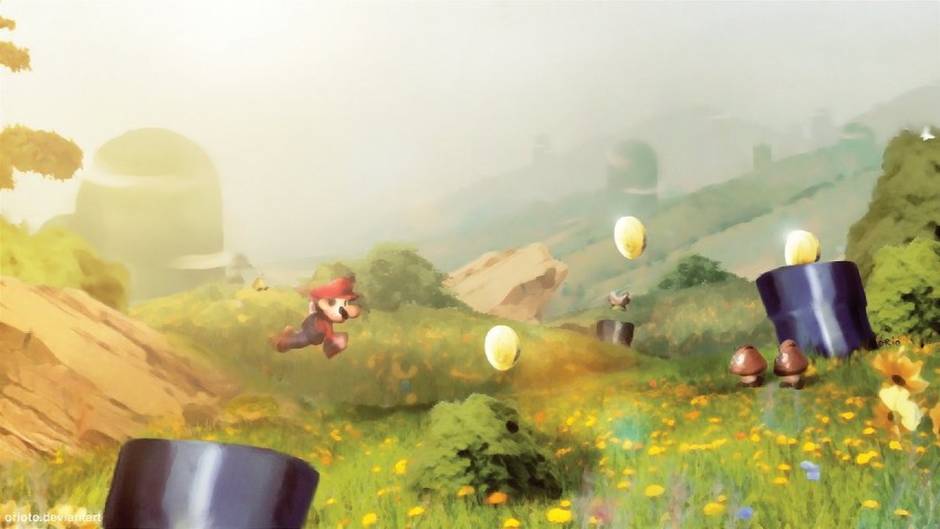 mario and goomba (mario and 1 more) drawn by orioto