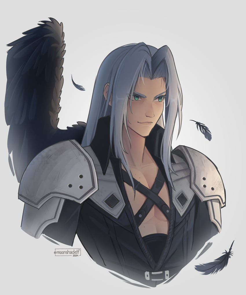 sephiroth (final fantasy and 2 more) drawn by moonshadelf