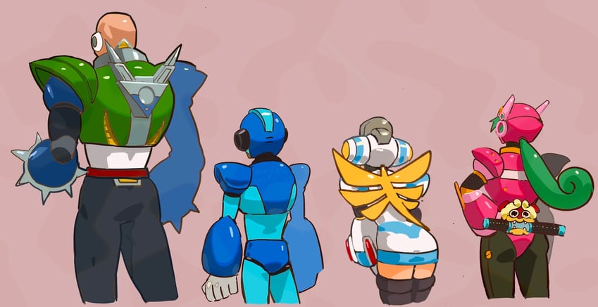x, sigma, marino, and cinnamon (mega man and 2 more) drawn by cairngorm999