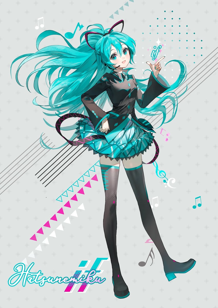 hatsune miku (vocaloid and 1 more) drawn by rumoon