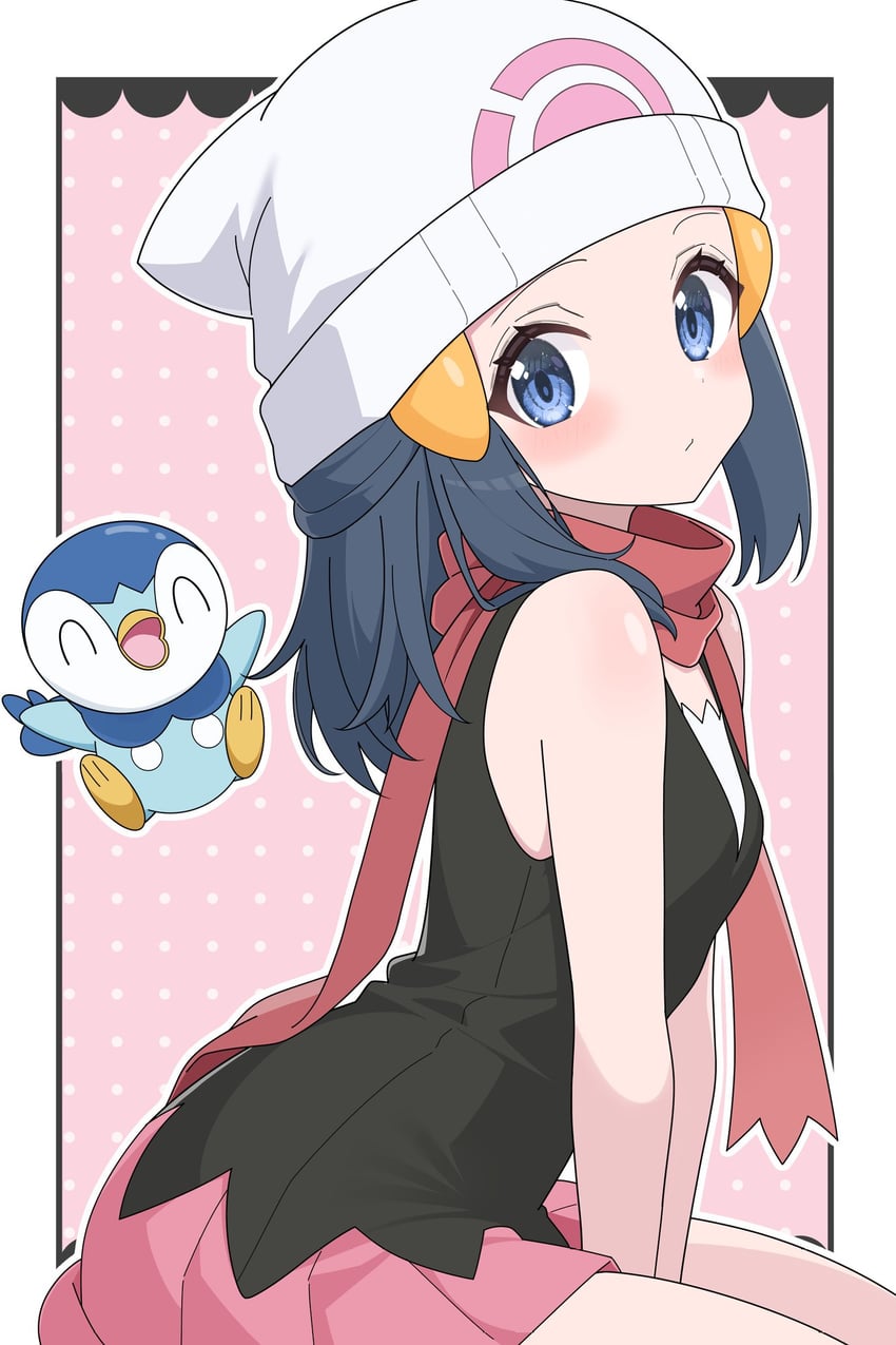 dawn and piplup (pokemon and 1 more) drawn by odorukaminoke