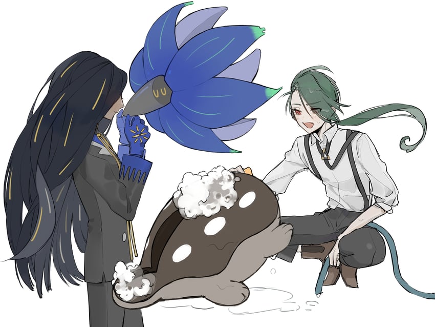 rika, geeta, clodsire, and glimmora (pokemon and 1 more) drawn by ningenmi_aru