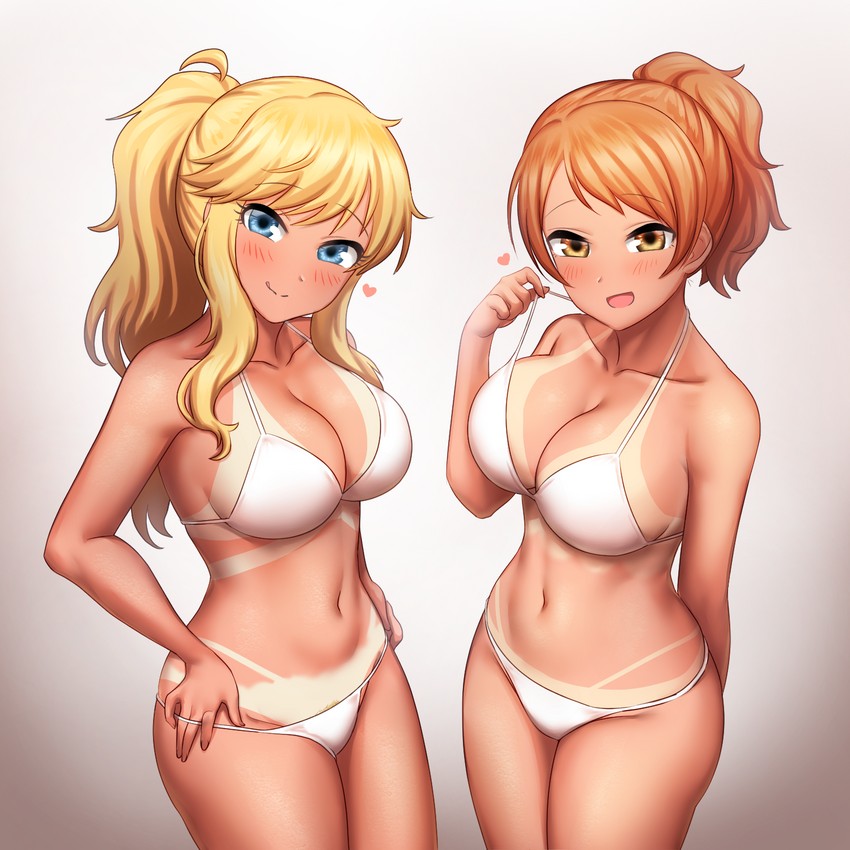 ohtsuki yui and hojo karen (idolmaster and 1 more) drawn by greenteamousou