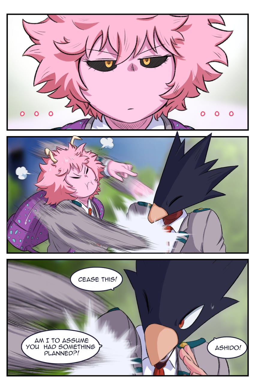 ashido mina and tokoyami fumikage (boku no hero academia) drawn by greatm8