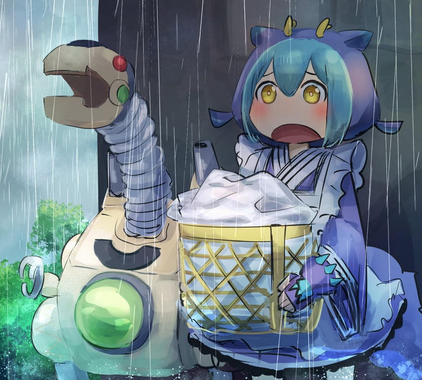 laundry dragonmaid and appliancer laundry dragon (yu-gi-oh!) drawn by hatano_kiyoshi