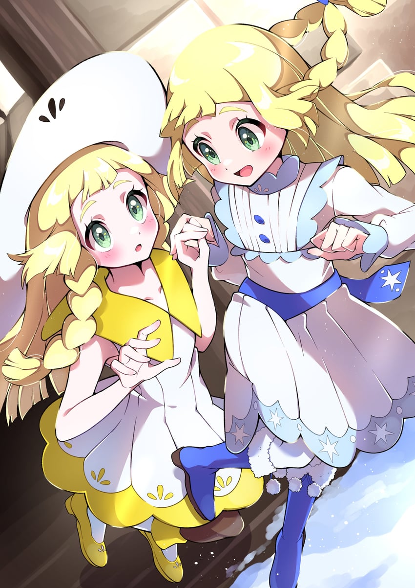 nihilego and lillie (pokemon and 1 more) drawn by pon_yui