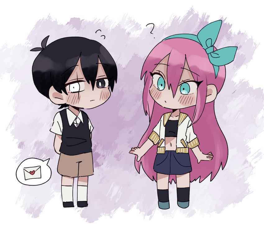 sunny and aubrey (omori) drawn by andou_(sino_spkt)