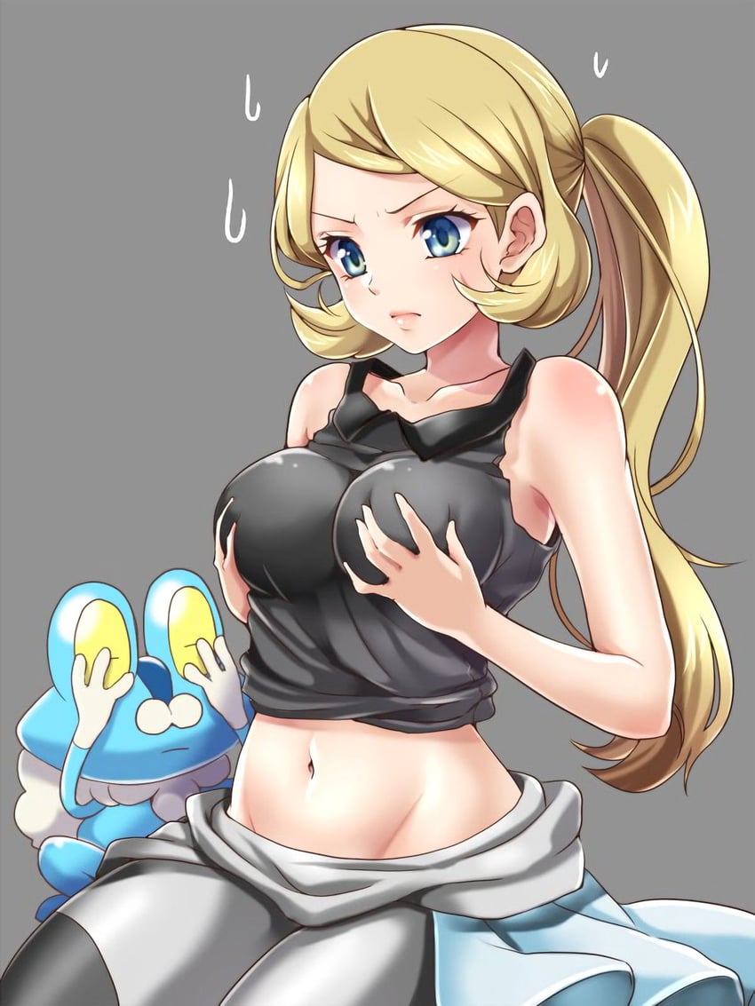 serena and froakie (pokemon and 1 more) drawn by mokorei