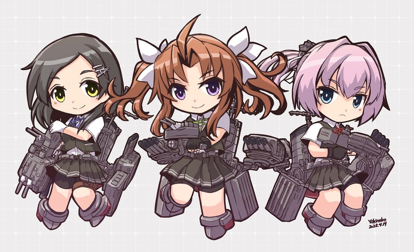 shiranui, kagerou, kuroshio, kagerou kai ni, shiranui kai ni, and 1 more (kantai collection) drawn by nekono_(yukineko)