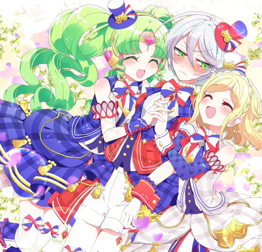 falulu, shikyoin hibiki, and midorikaze fuwari (pretty series and 1 more) drawn by marueri