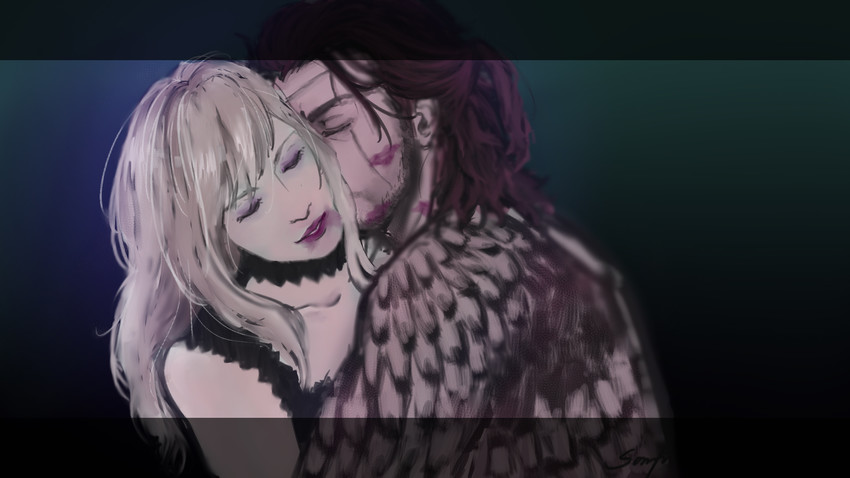 gladiolus amicitia and aranea highwind (final fantasy and 1 more) drawn by voaleine