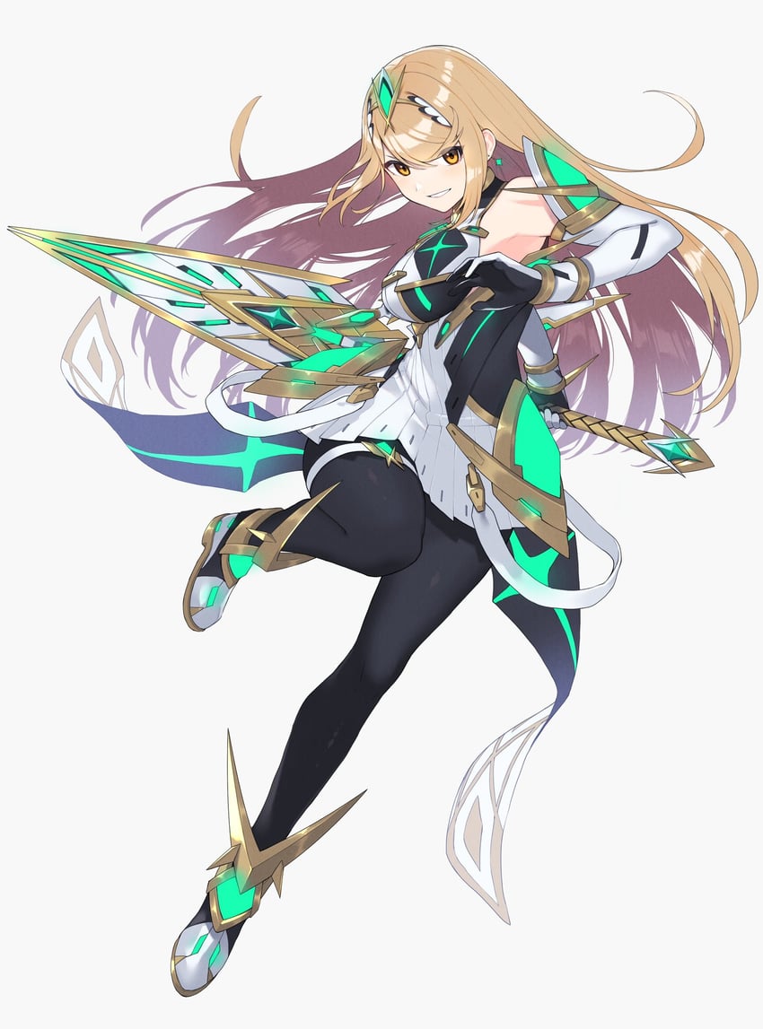 mythra (xenoblade chronicles and 2 more) drawn by kinagi_(3307377)