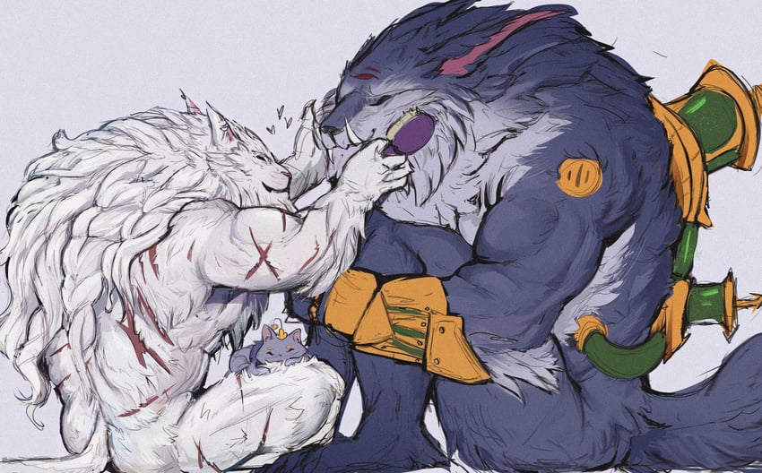 warwick, rengar, and yuumi (league of legends) drawn by fiora_(na1su)