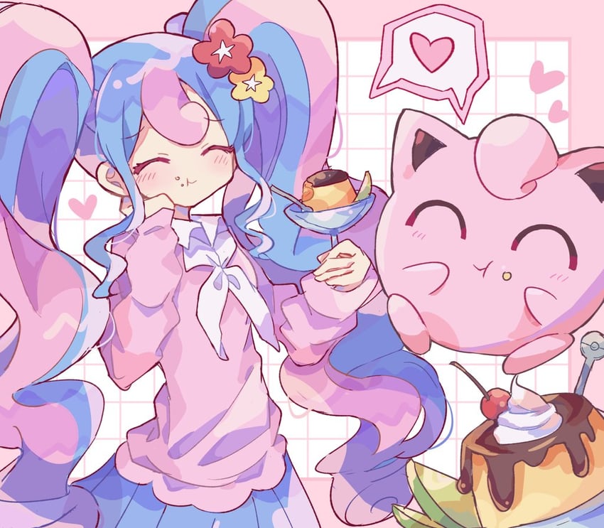hatsune miku, jigglypuff, and fairy miku (pokemon and 2 more) drawn by futaba969649