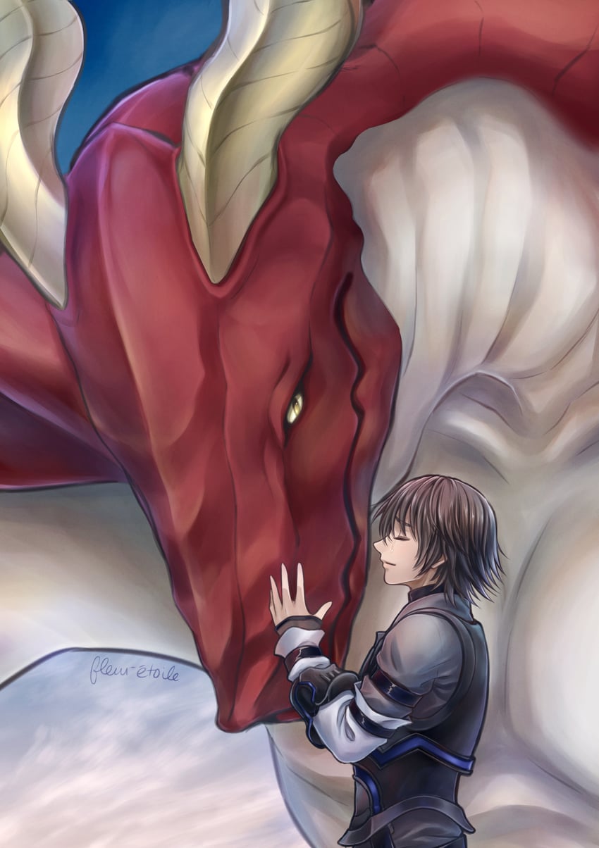 caim and angel (drag-on dragoon and 1 more) drawn by saki814