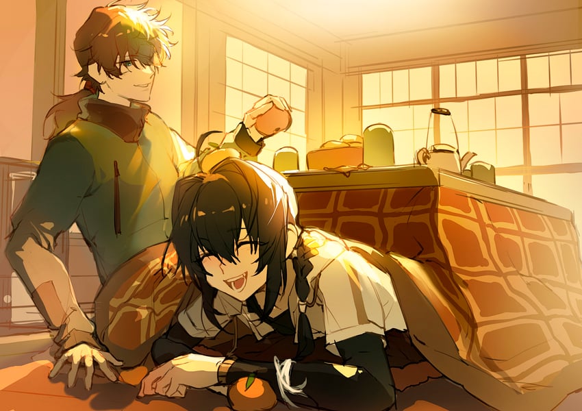yamato takeru and miyamoto iori (fate and 2 more) drawn by aizendai