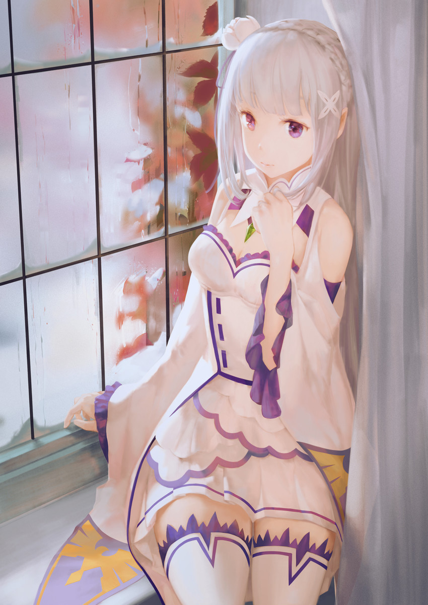 emilia (re:zero kara hajimeru isekai seikatsu) drawn by jq3c273
