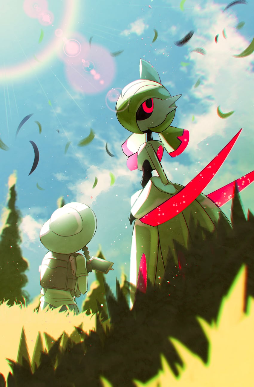 rotom, juliana, rotom phone, and iron valiant (pokemon and 1 more) drawn by fukkatsu_no_maya