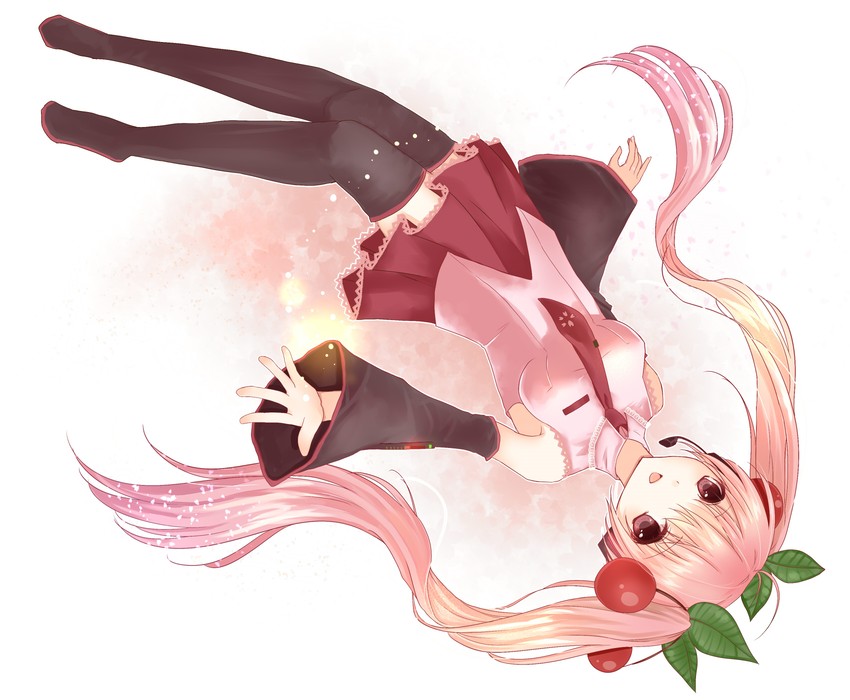 hatsune miku and sakura miku (vocaloid) drawn by litta_(flower_mogmog)