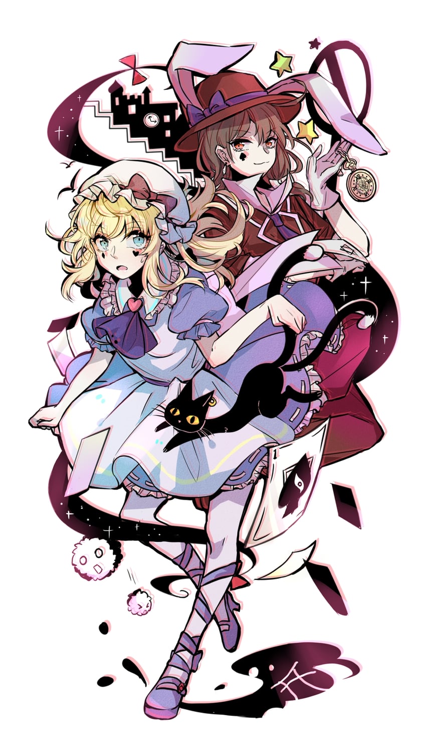 chen, usami renko, maribel hearn, alice, white rabbit, and 1 more (touhou and 1 more) drawn by xingxing_qiaosida