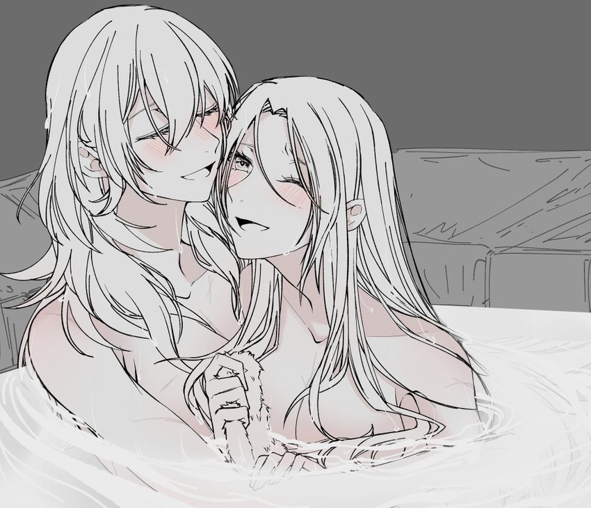 female byleth and edelgard von hresvelg (fire emblem and 1 more) drawn by sieka_(piiroinardesco)