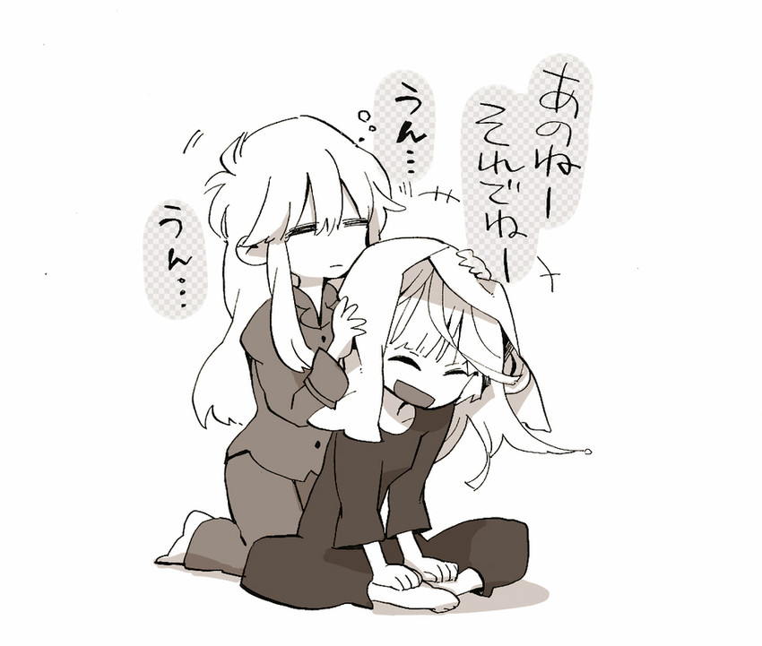 fujiwara no mokou and kamishirasawa keine (touhou) drawn by shinoasa