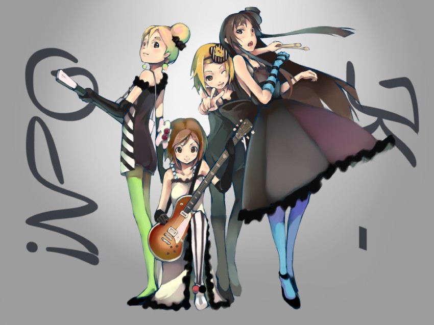 akiyama mio, hirasawa yui, tainaka ritsu, and kotobuki tsumugi (k-on!) drawn by foge